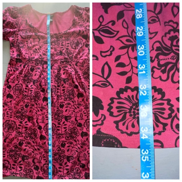 RGL NEW YORK Fuchsia & Black Short Sleeves Dress Size L - Picture 8 of 10